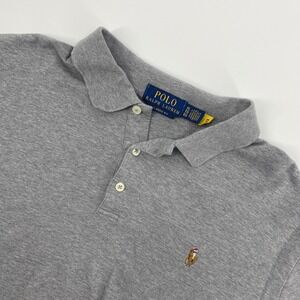 Polo Ralph Lauren Polo Shirt Mens XL Grey Classic Fit Flesh Pony Preppy Sporty